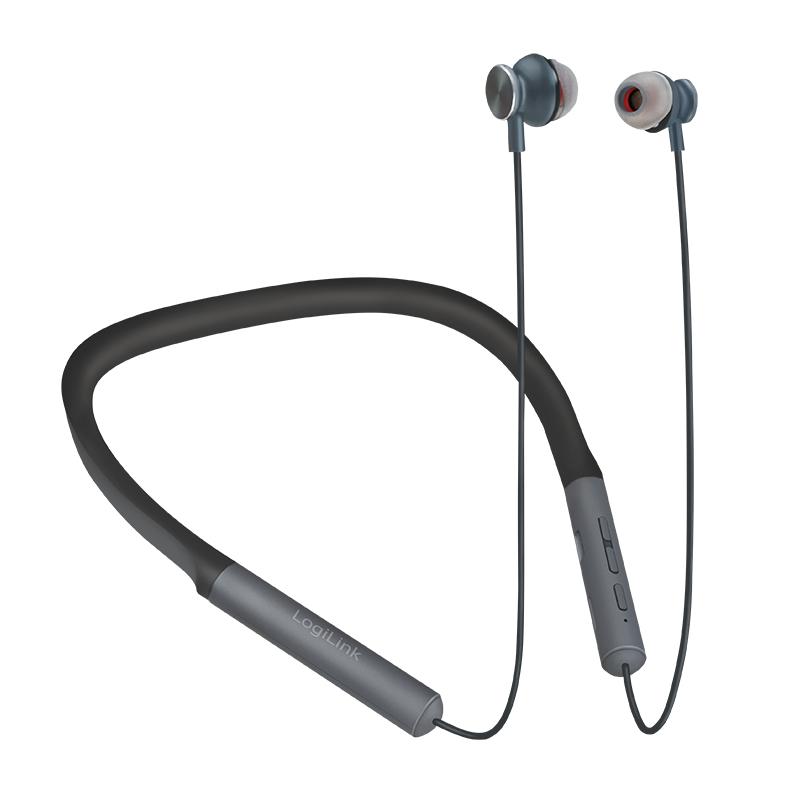 LogiLink BT0049 headphones/headset Wireless In-ear, Neck-band Calls/Music Micro-USB Bluetooth Black, Grey – image 4