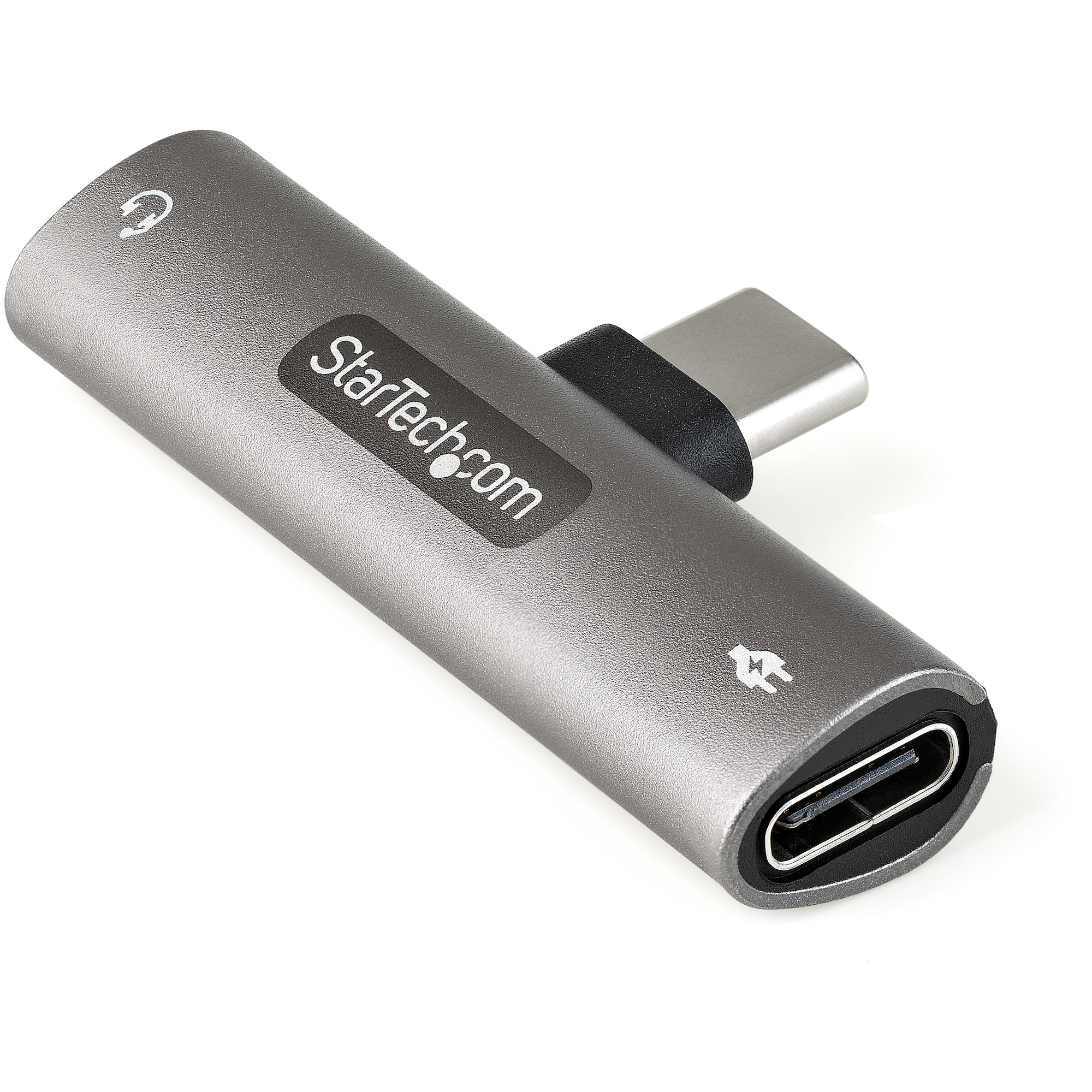 StarTech.com USB-C-ljud- och laddningsadapter - USB-C ljudadapter med TRRS-hörlurs-/headsetuttag på 3,5 mm och 60 W USB Type-C Power Delivery Pass-through-laddare - För telefon/surfplatta/bärbar dator med USB-C