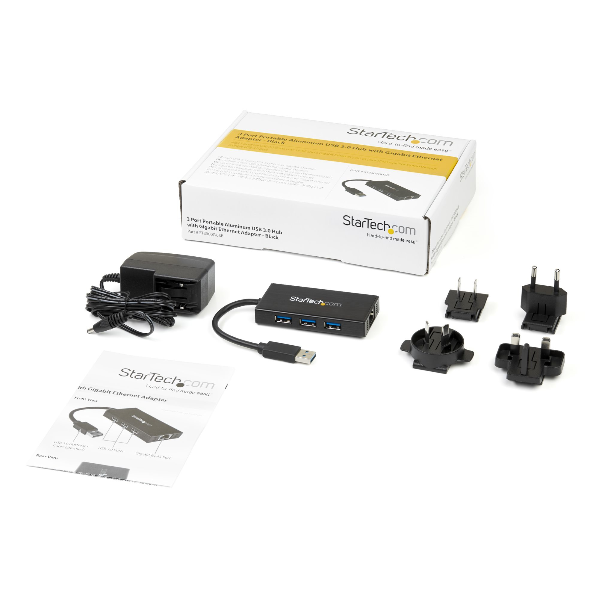 StarTech.com 3-Port Portable USB 3.0 Hub plus Gigabit Ethernet - 5Gbps - Aluminum with Built-in Cable - TAA – image 7