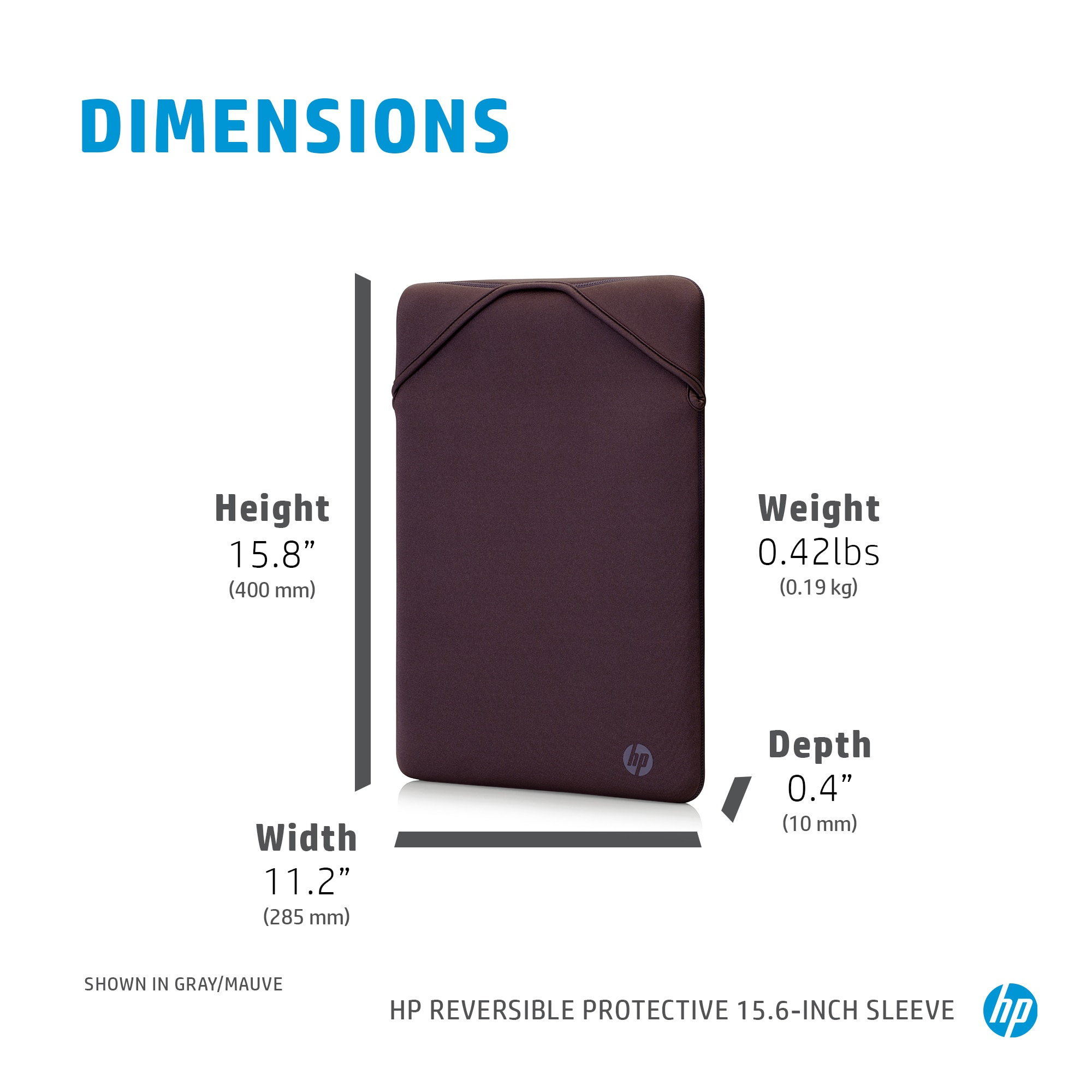 HP Reversible Protective 15.6-inch Gold Laptop Sleeve – image 7