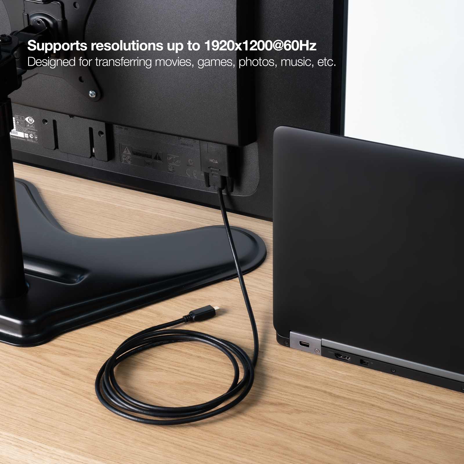 Resim Nanocable 10.15.5202 USB-C - VGA Adaptör Kablosu, 1.8m, Siyah