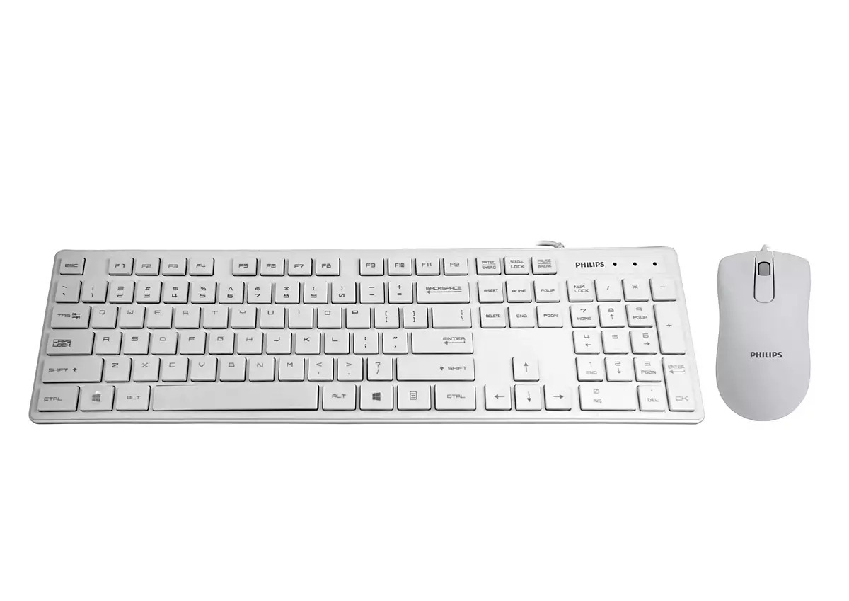 Philips 200 Series SPT6201W/93 keyboard Mouse included Universal USB White