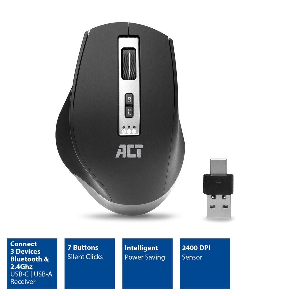 ACT Wireless Multi-Connect Bluetooth Mouse 2400 DPI – image 2