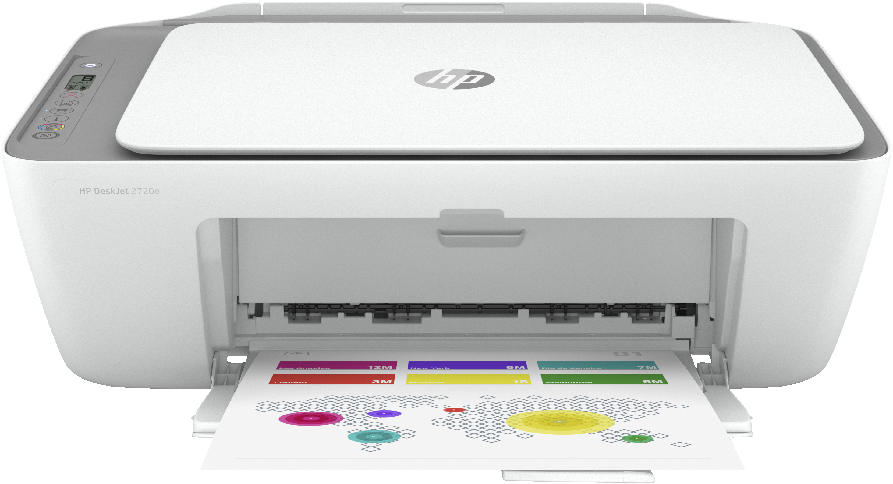 HP DeskJet HP 2720e Allt-i-ett-skrivare, Färg, Skrivare för Hemma, Skriv ut, kopiera, skanna, Trådlöst; HP+; HP Instant Ink-kompatibel; Skriv ut från smarttelefon eller platta