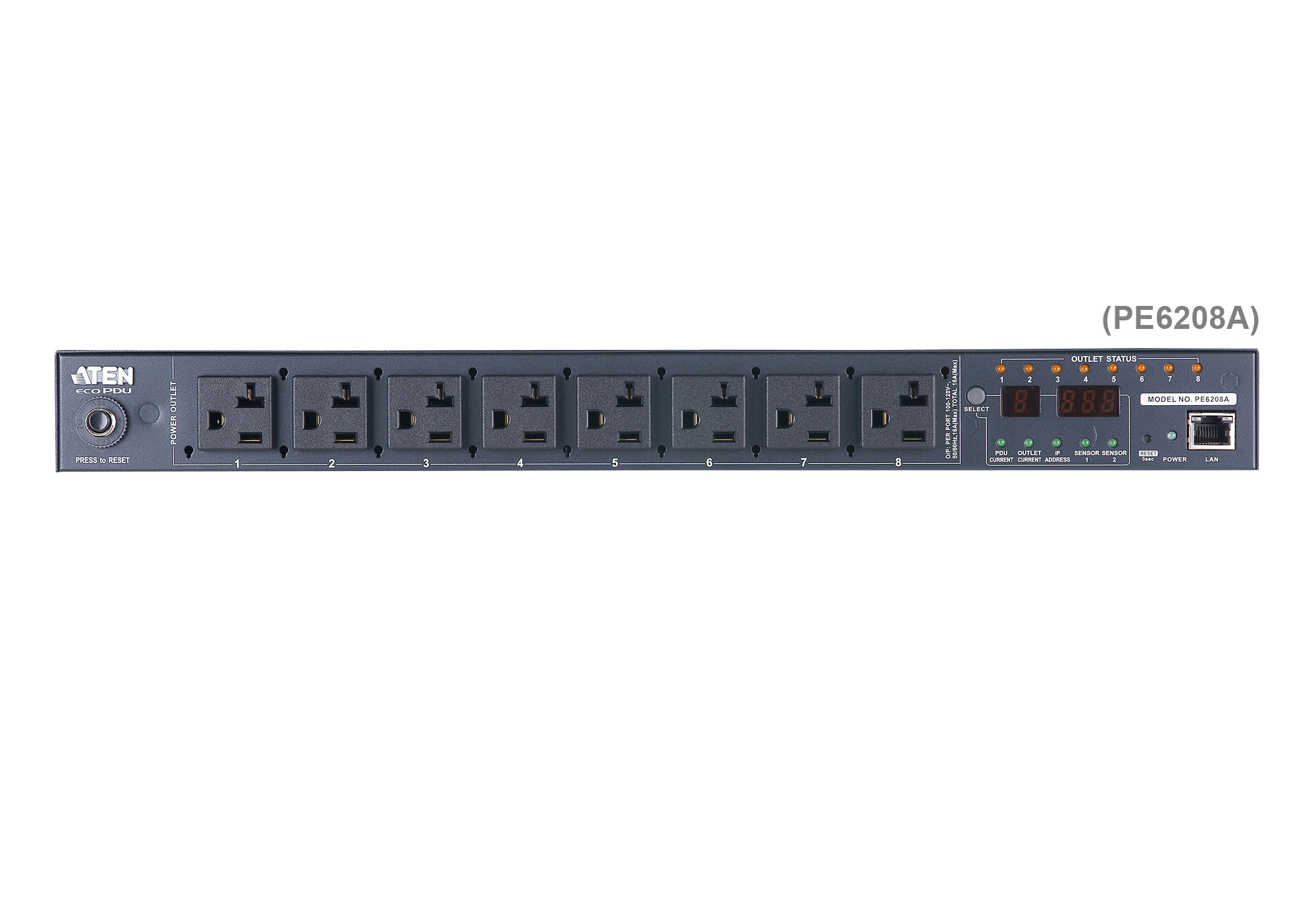 ATEN PE6208AVX-AT power distribution unit (PDU) 8 AC outlet(s) 1U Black – image 2