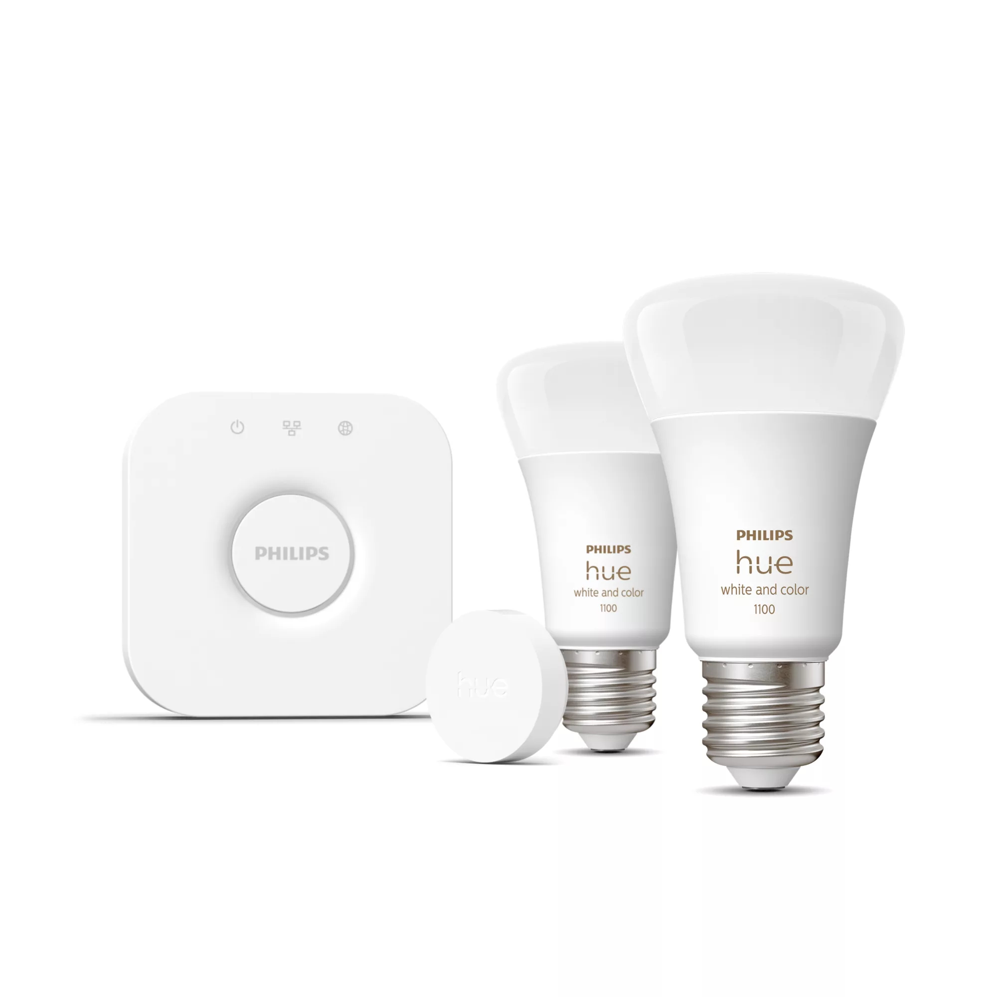 Philips by Signify Philips Hue White and colour ambience Starter kit: 2 E27 smart bulbs (1100) + smart button – image 2