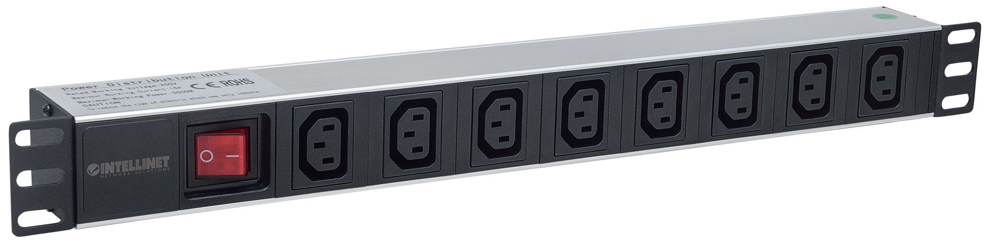 Intellinet 19" 1U Rackmount 8-Output C13 Power Distribution Unit (PDU) With Removable Power Cable and Rear C20 Input – image 2