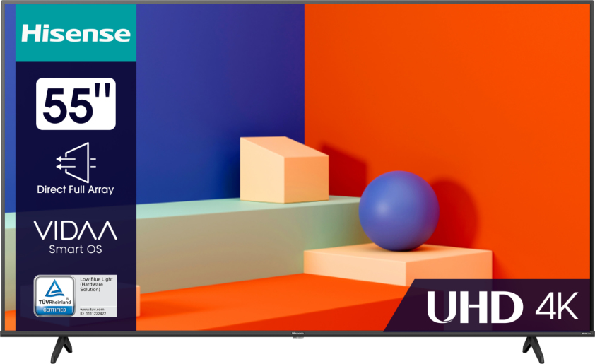 Hisense 55A69K TV 139.7 cm (55") 4K Ultra HD Smart TV Wi-Fi Black 300 cd/m² – image 1