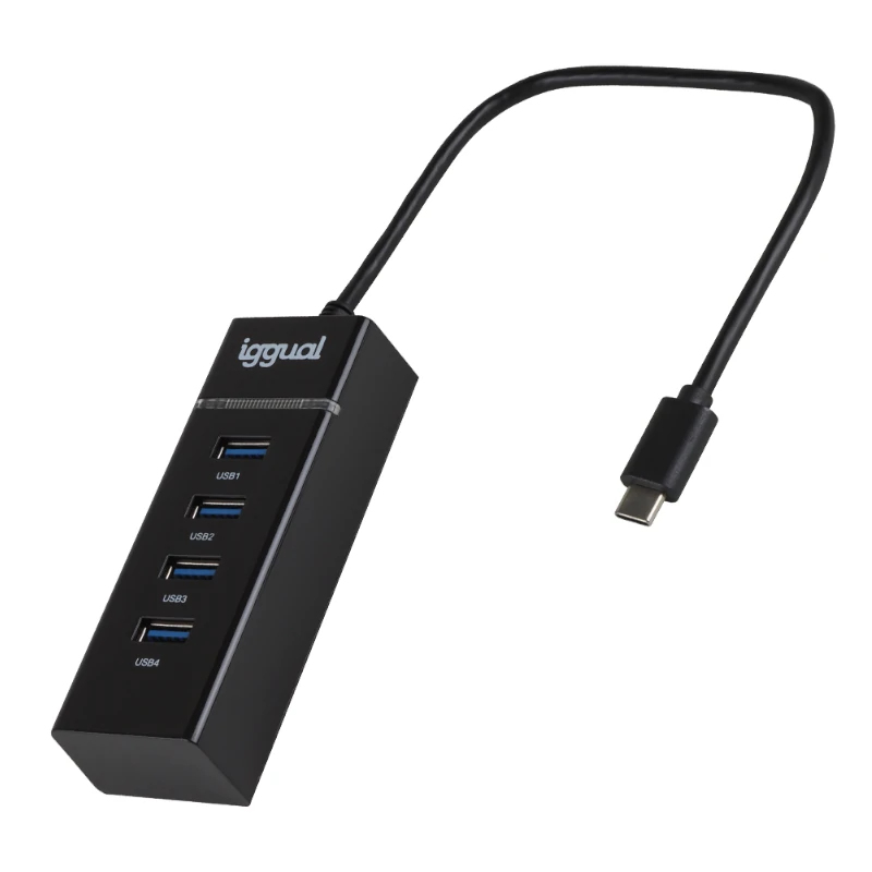 iggual IGG319239 hub di interfaccia USB 3.2 Gen 1 (3.1 Gen 1) Type-C 5000 Mbit/s Nero