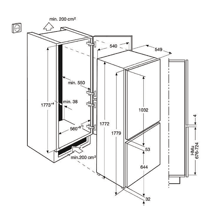AEG SCT81800S1 fridge-freezer Built-in – image 2