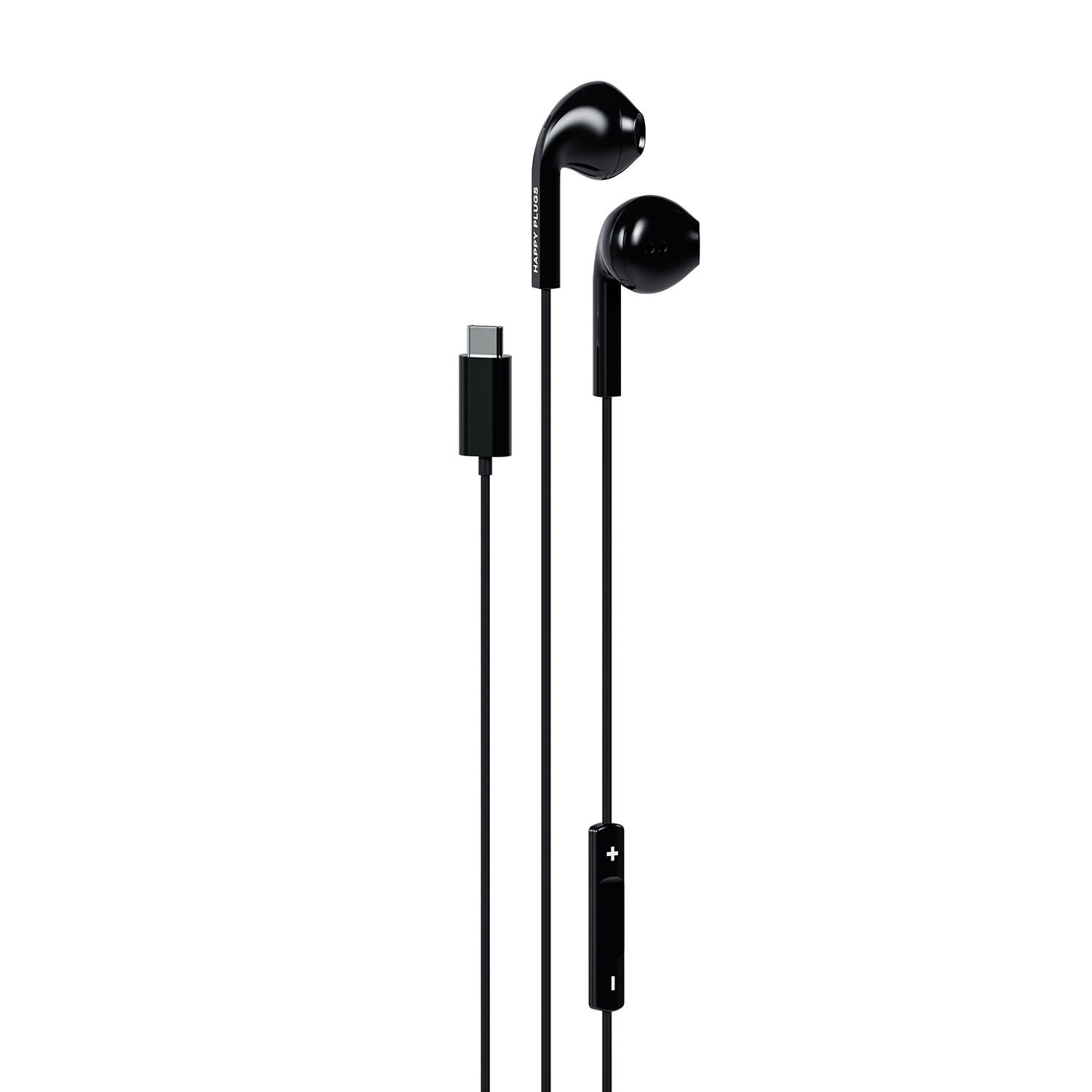 Happy Plugs Headphone In-Ear USB-C Wired Black – image 1