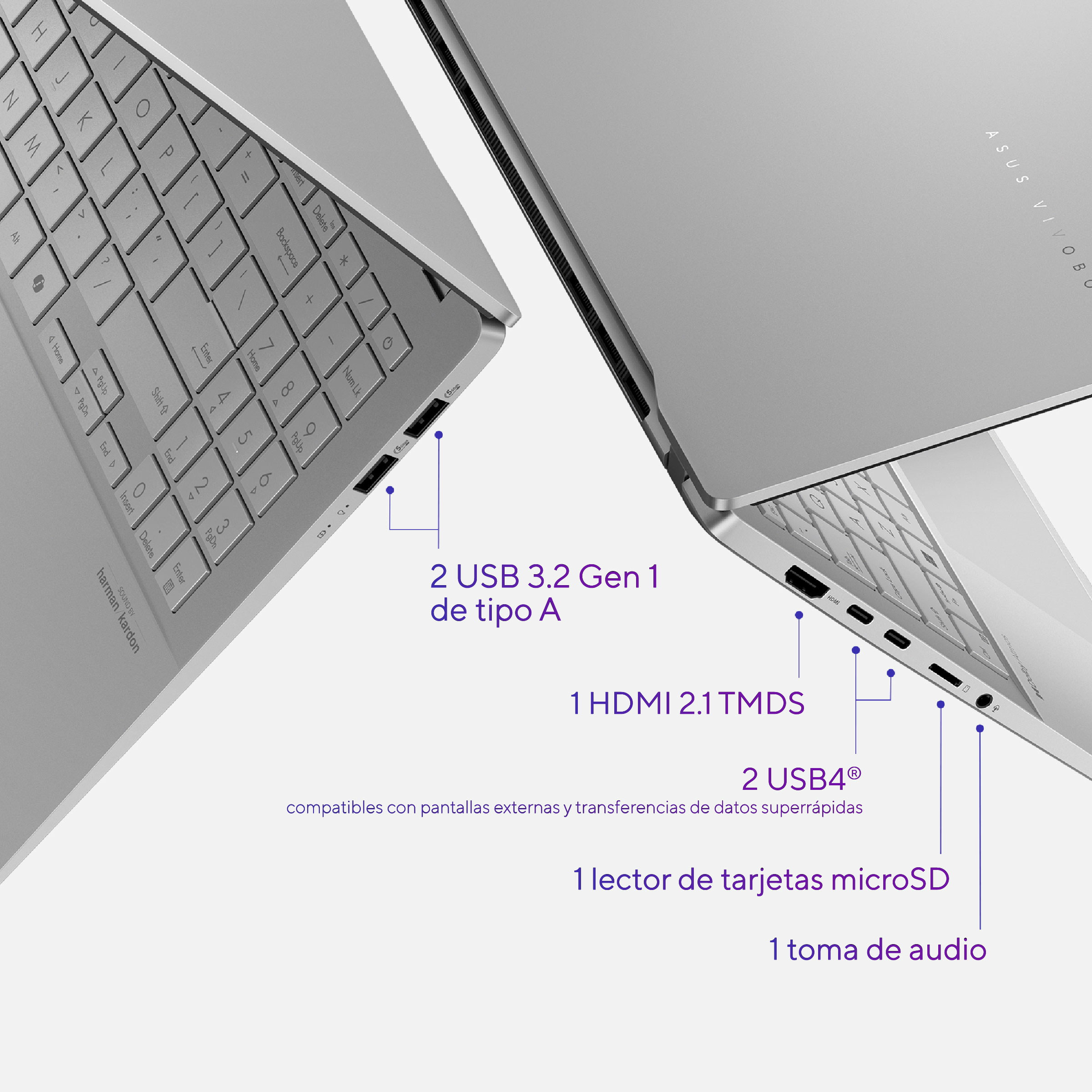 Portátil - ASUS Vivobook S 15 S5507QA-MA012W Copilot+ PC, 15.6" OLED 3K 120Hz, Snapdragon® X Plus X1-P42-100 45 TOPS, 16GB RAM, 512GB SSD, Adreno GPU - imagen 5