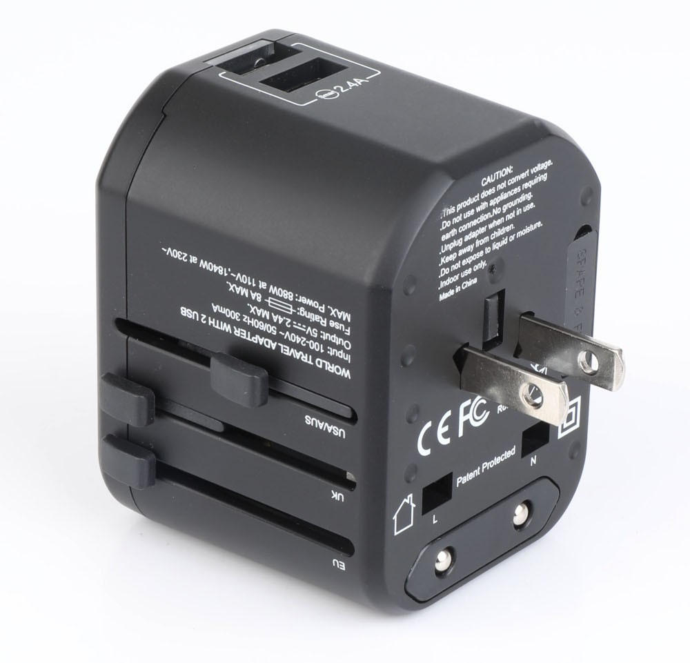 Techly Travel Adapter with 2 USB Ports 2.4A Black – image 4