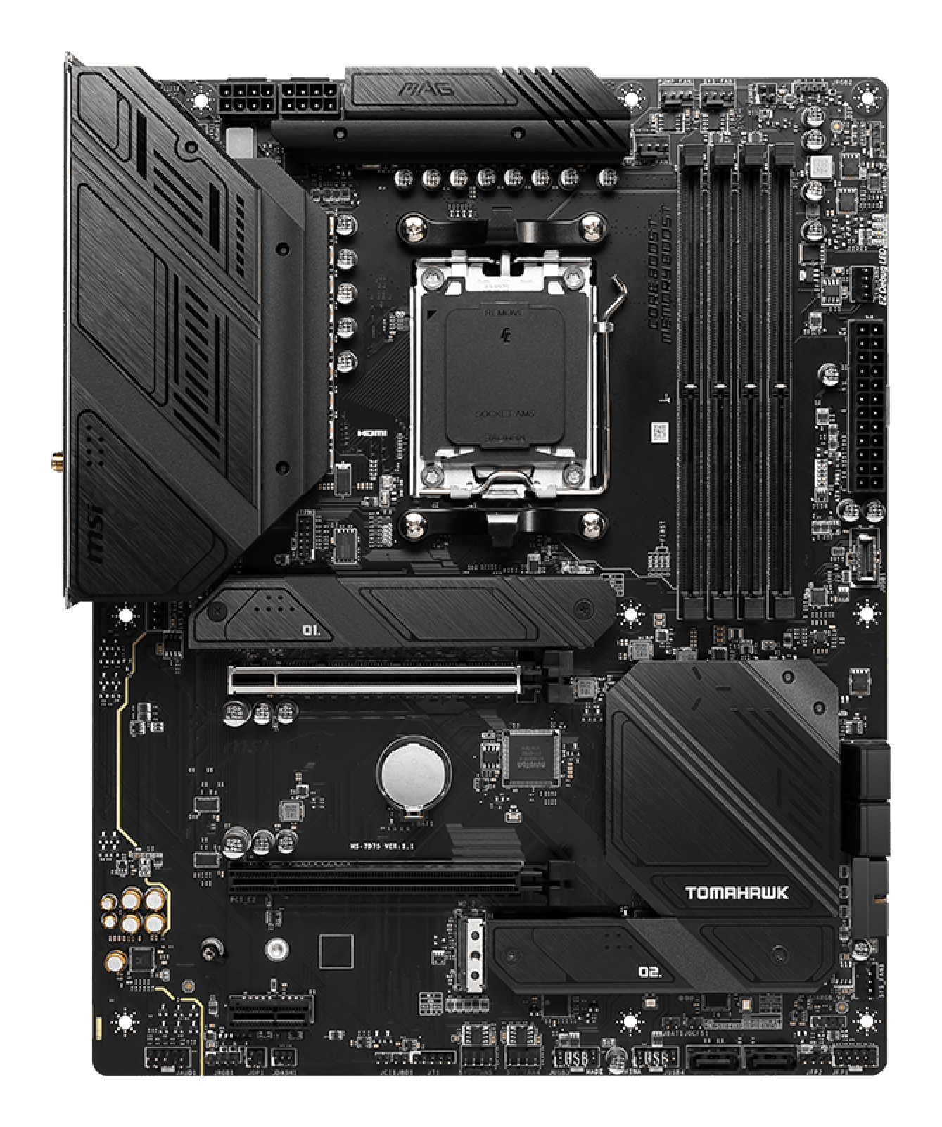 Tarjeta Madre MSI MAG B650 TOMAHAWK WIFI - Socket AM5 - 4xDDR5 - 4800/5800/6400MHz - HDMI - DisplayPort - M.2 - USB 2.0/3.1 - ATX - MAG B650 TOMAHAWK WIFI