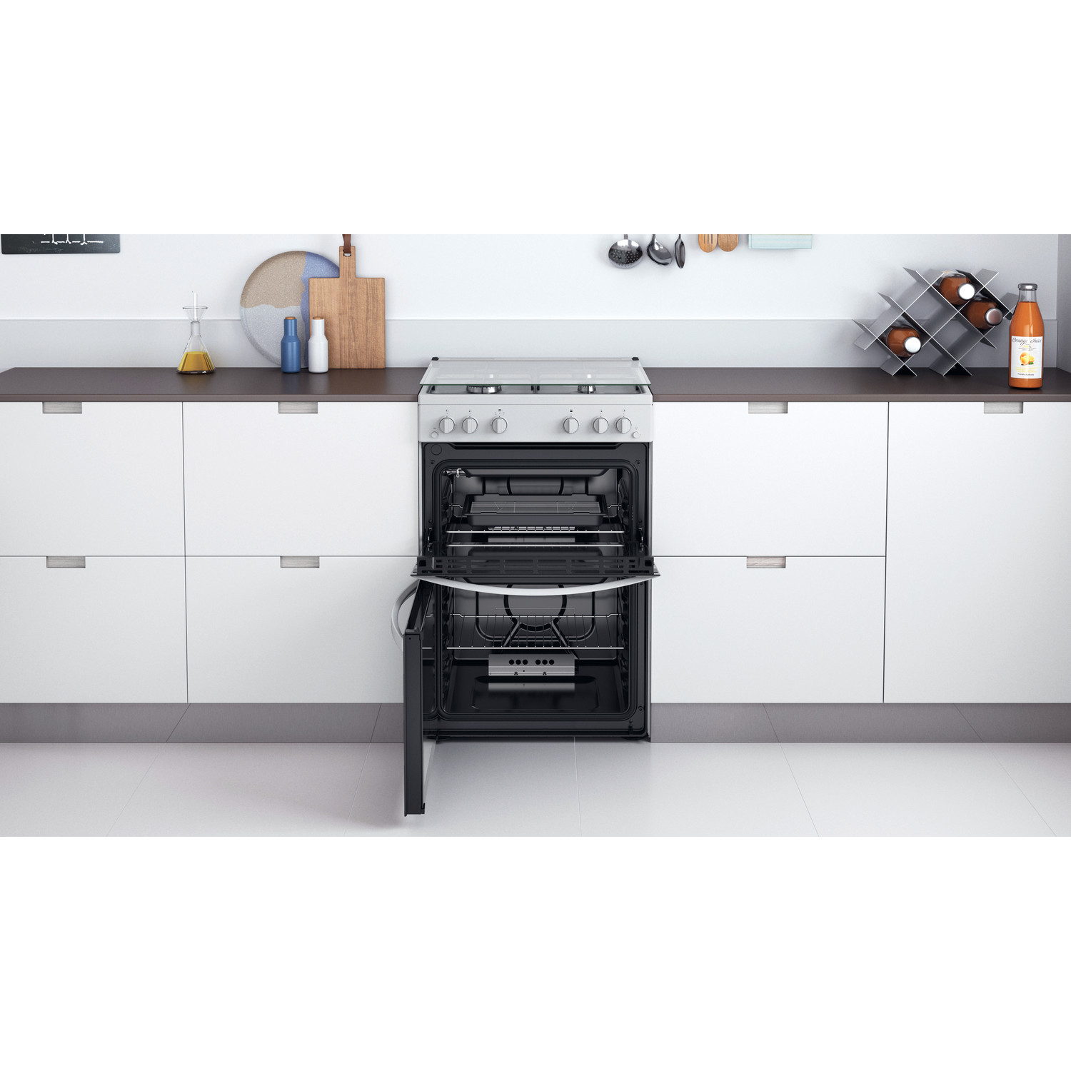 Indesit ID67G0MCW/UK cooker Freestanding cooker Gas White – image 7