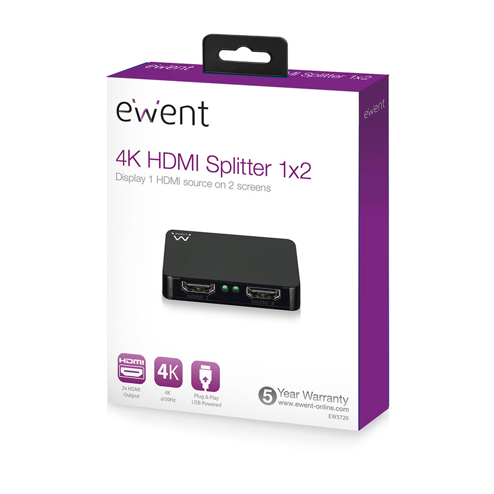 Ewent EW3720 video splitter HDMI 2x HDMI – image 4