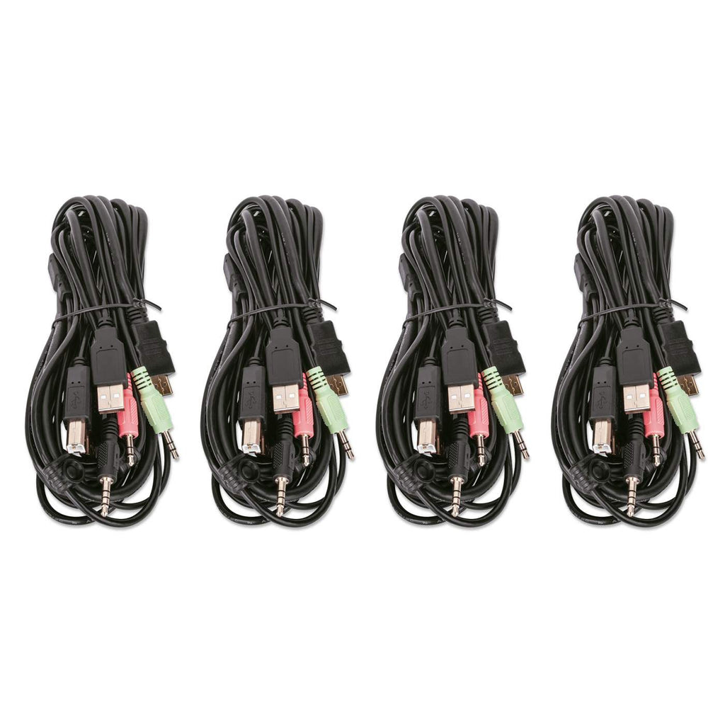 Manhattan HDMI KVM Switch 4-Port, 4K@30Hz, USB-A/3.5mm Audio/Mic Connections, Cables included, Audio Support, Control 4x computers from one pc/mouse/screen, USB – image 7
