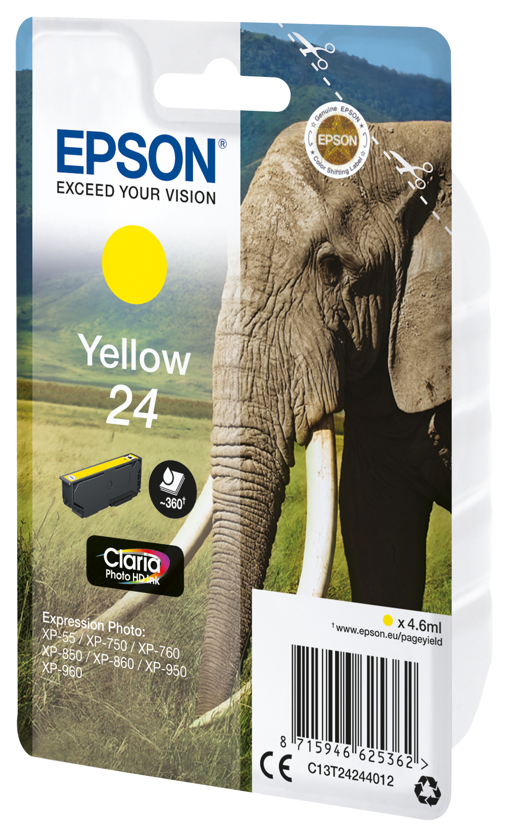 Epson Elephant 24 Claria Photo HD Single Yellow Ink – image 8