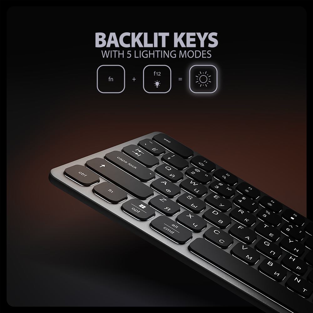Axagon HMC-KB-CRL, USB 5Gbps hub w. keyboard, HDMI 4K/60Hz, 3x USB-A, SD/mSD, audio, PD100, Cyrillic layout – image 9