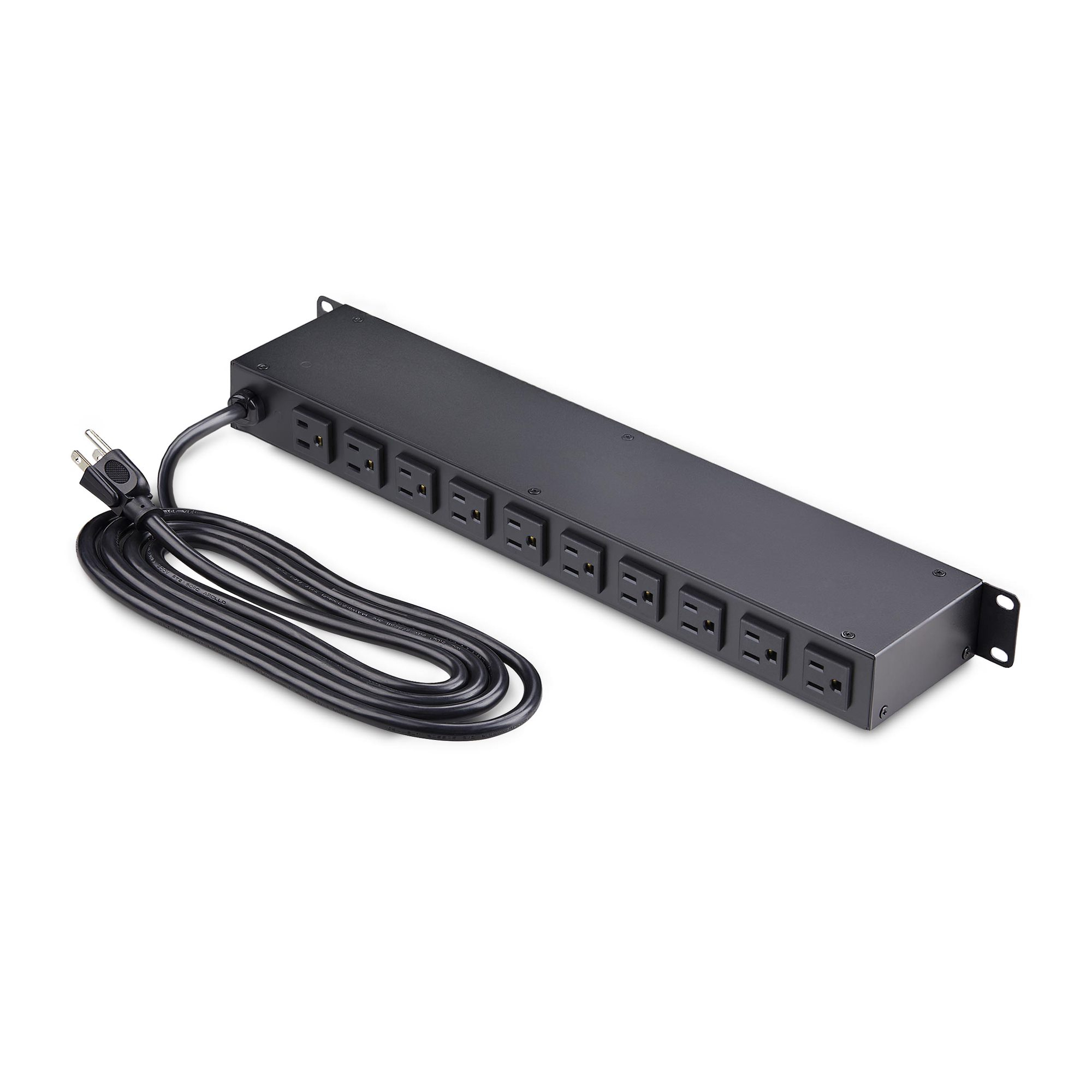 StarTech.com 12-Outlet Horizontal Rack Mount Metered PDU, 1U Server Power Strip w/Surge Protector – image 2