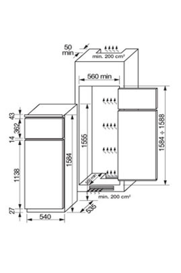 Rosieres RBDP2653/3 fridge-freezer Built-in – image 2