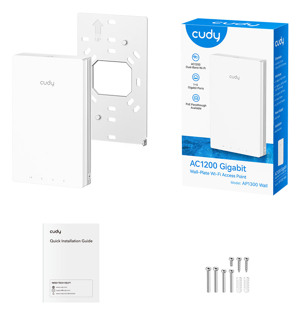 Cudy AC1200 Gigabit Wall-Plate Access Point – image 5