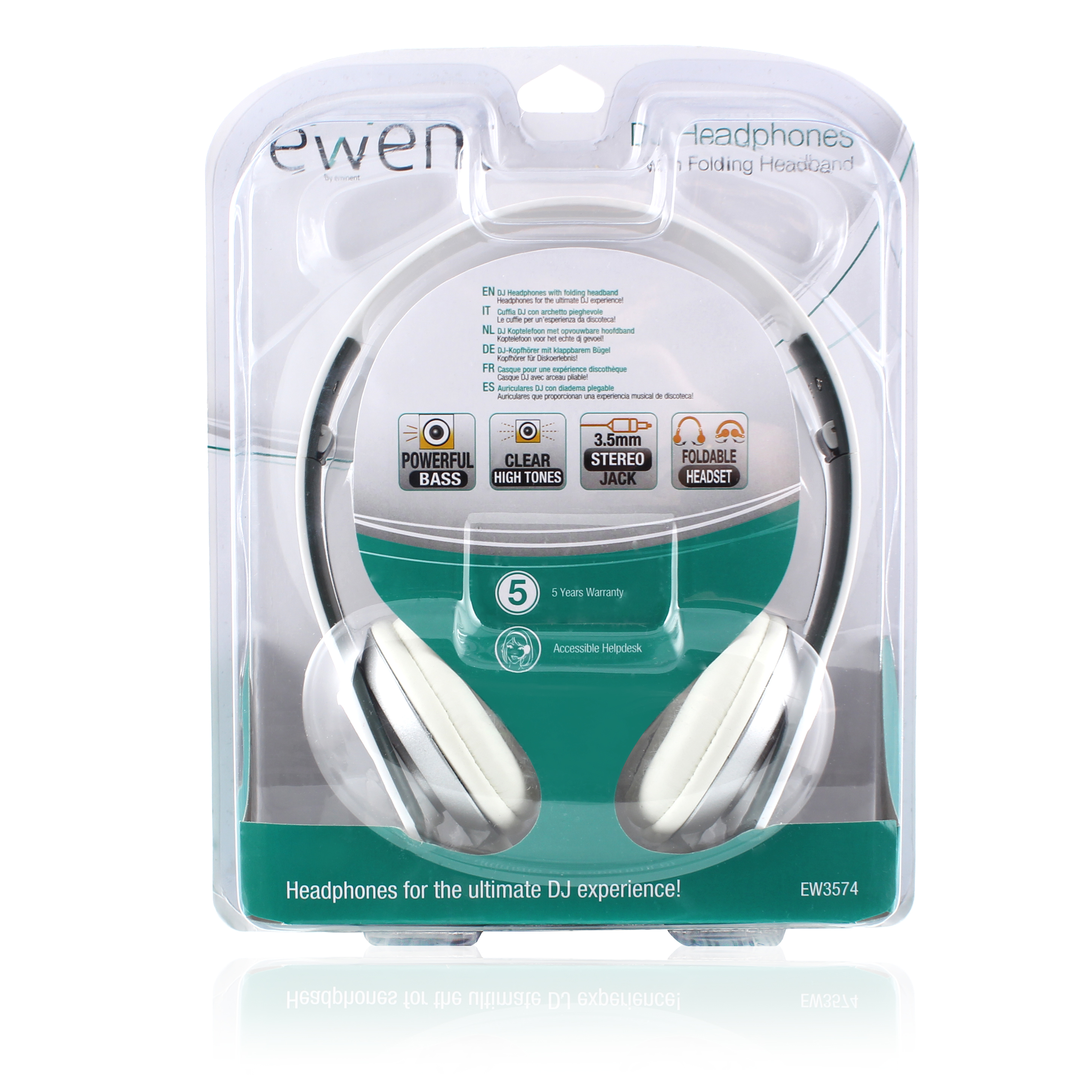 Ewent EW3574 headphones/headset Wired Head-band Music White – image 4