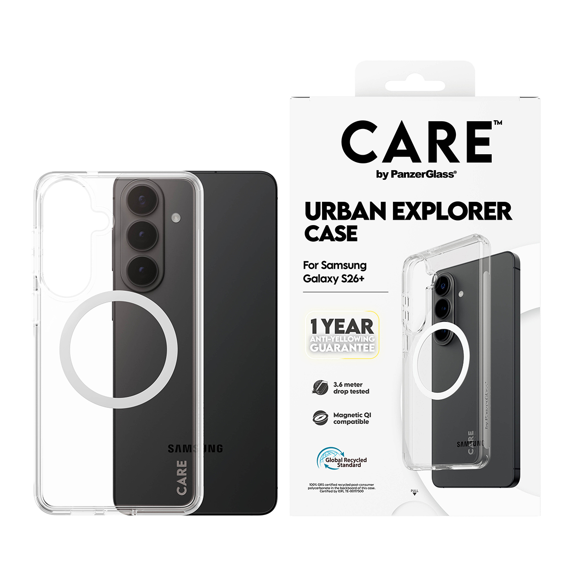 PanzerGlass CARE™ by PanzerGlass® Urban Explorer Case Transparent w. White Qi Samsung Galaxy S26+ – image 2