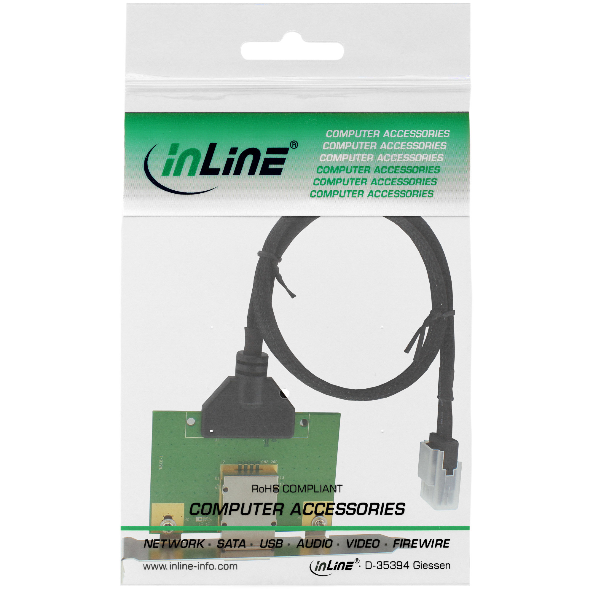 InLine SAS PCI Bracket with Cable ext. SFF-8088 / int. SFF-8087 0.5m – image 2