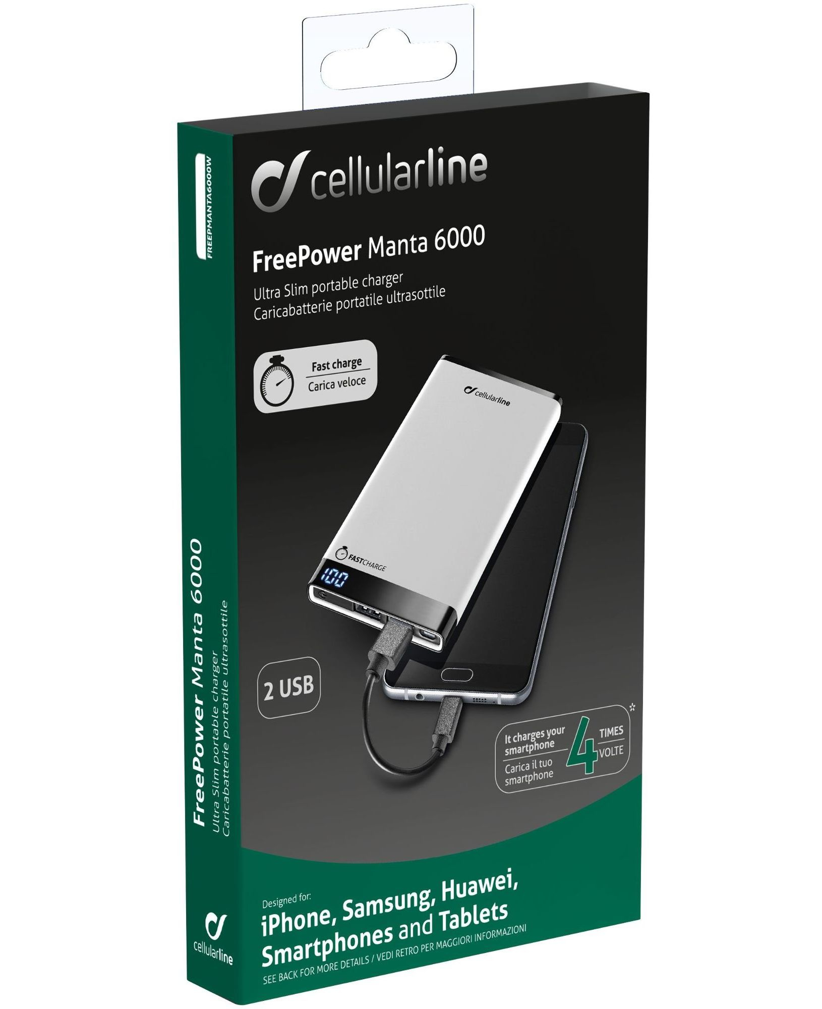Cellularline FREEPMANTA6000W power bank Lithium Polymer (LiPo) – image 2