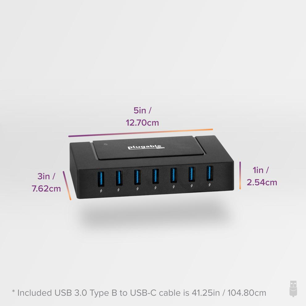 Plugable Technologies USBC-HUB7BC interface hub USB 3.2 Gen 1 (3.1 Gen 1) Type-C 5000 Mbit/s Black – image 7