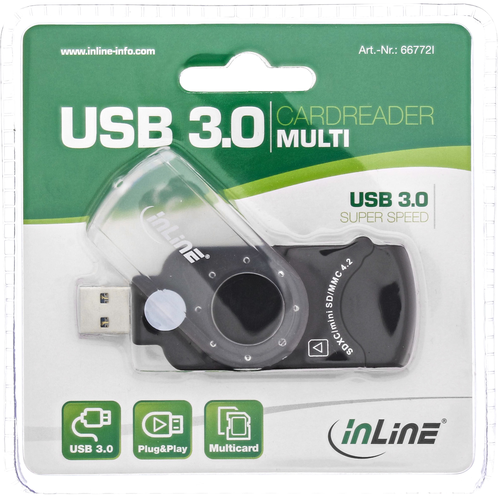 InLine Mobile card reader USB 3.0, for SD/SDHC/SDXC, microSD – image 4