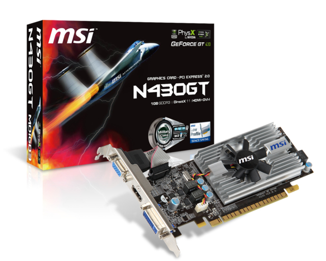 MSI N430GT-MD1GD3/LP2 graphics card NVIDIA GeForce GT 430
