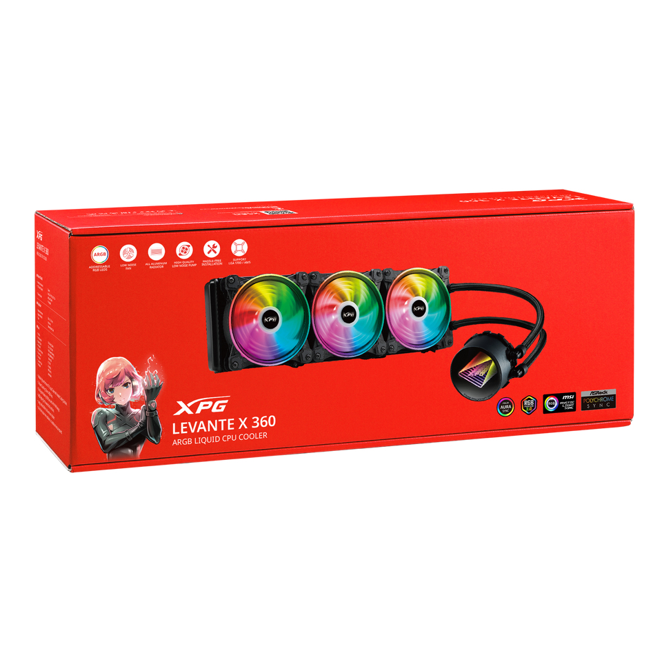 XPG LEVANTE X 360 Processor All-in-one liquid cooler 12 cm Black image 3