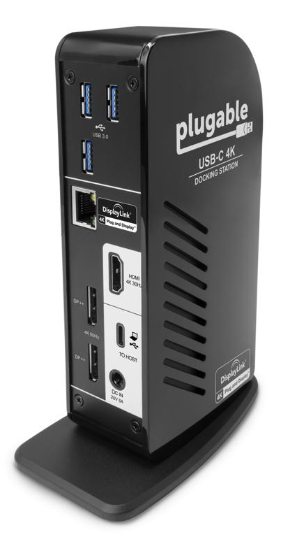 Plugable Technologies UD-ULTC4K laptop dock/port replicator Docking USB 3.2 Gen 1 (3.1 Gen 1) Type-C Black – image 2