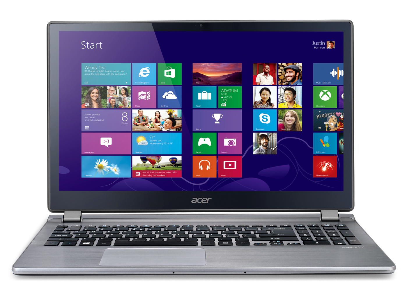 Acer Aspire 552G-65358G50aii AMD A6 A6-5357M Laptop 39.6 cm (15.6") HD 8 GB DDR3-SDRAM 500 GB HDD AMD Radeon HD 8750M Wi-Fi 4 (802.11n) Windows 8 Grey