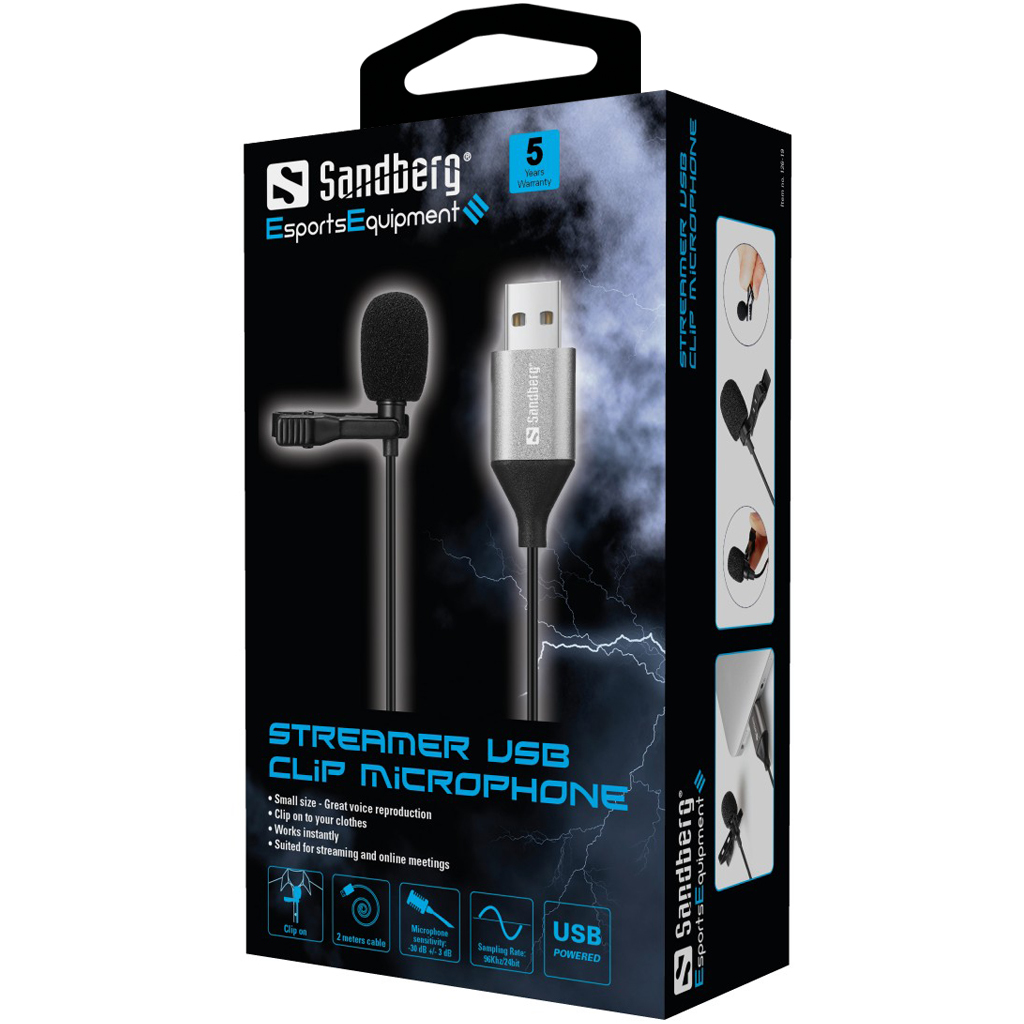 Sandberg Streamer USB Clip Microphone – image 5