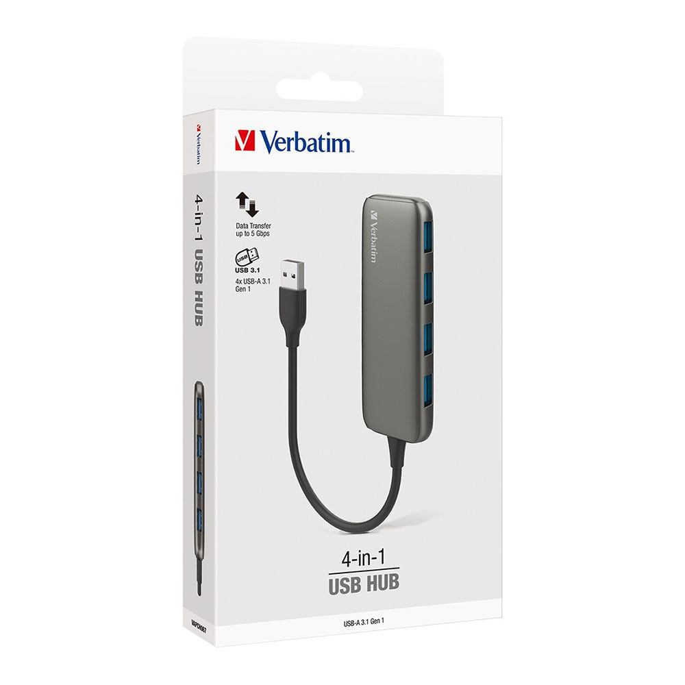Verbatim 66602 interface hub USB 3.2 Gen 1 (3.1 Gen 1) Type-A 5000 Mbit/s Grey – image 5