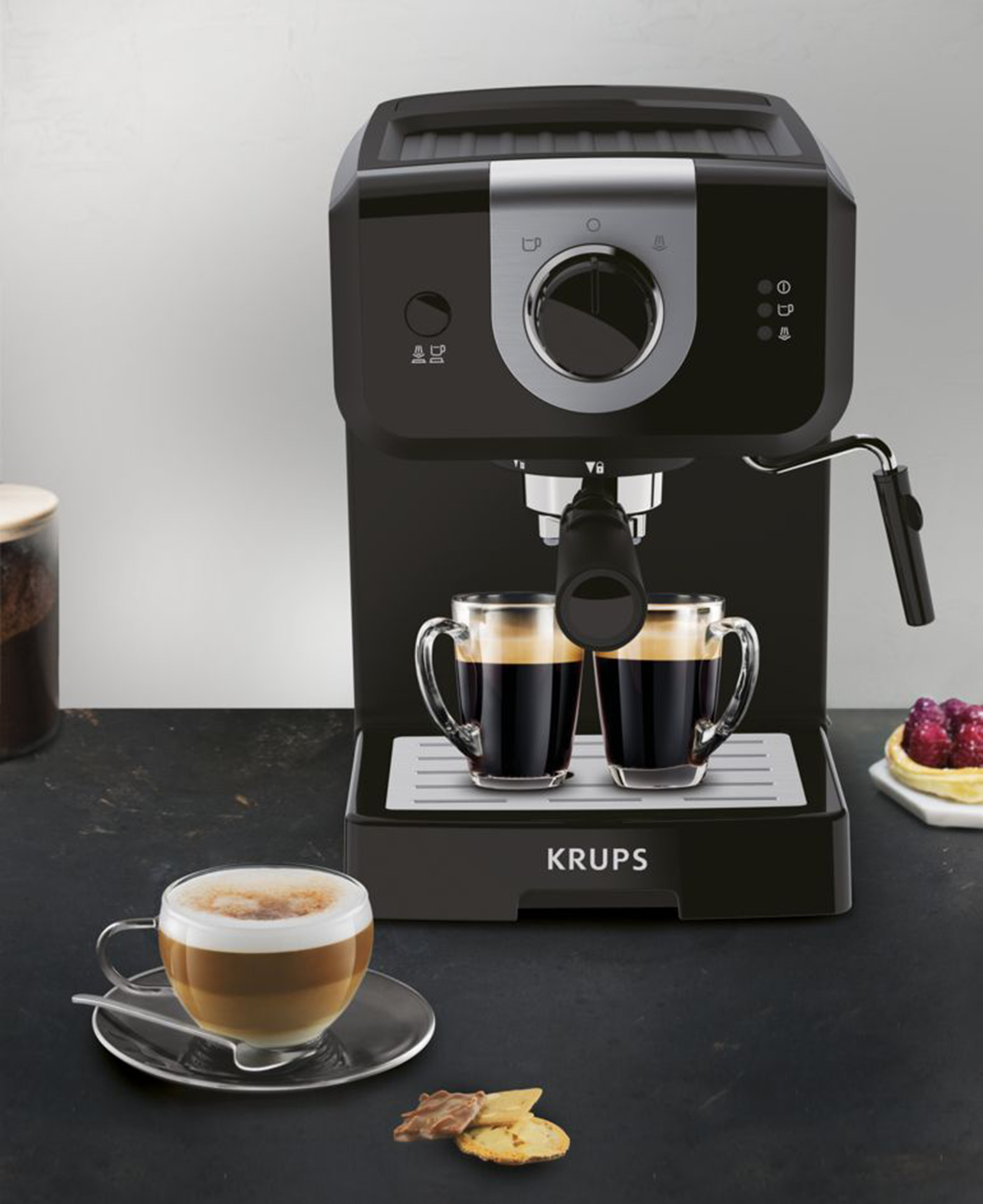 Krups XP320840 Opio Steam and Pump Coffee Machine, Black – image 2
