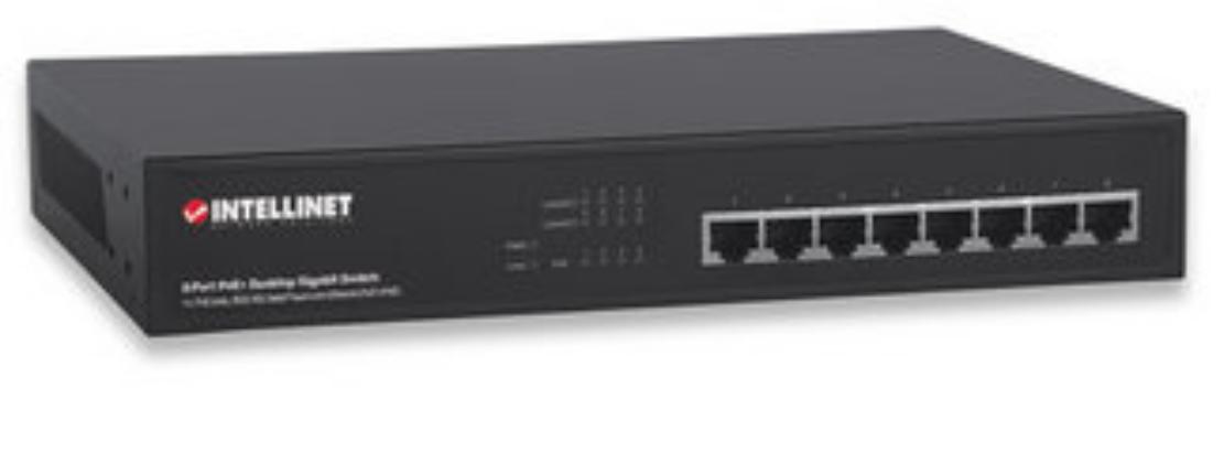 Intellinet 8-Port PoE+ Desktop Gigabit Switch – image 1