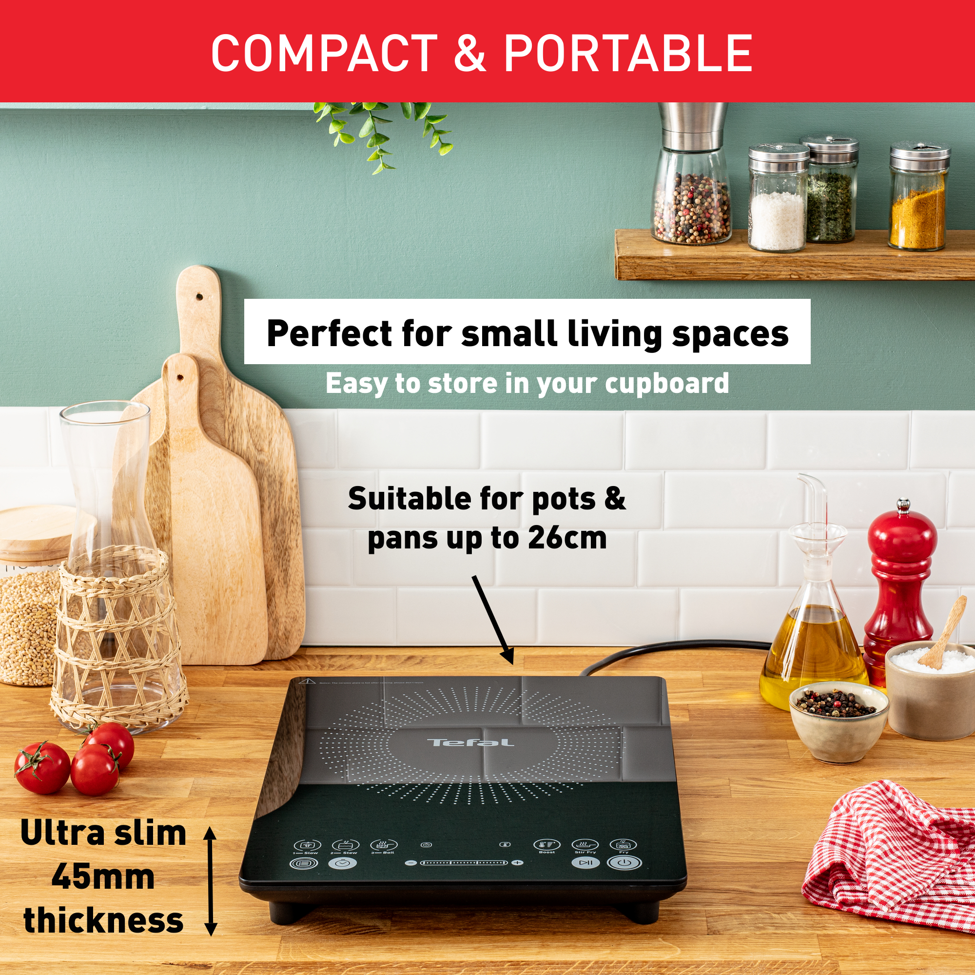 Tefal IH210840 hob Black Zoneless induction hob 1 zone(s) – image 3