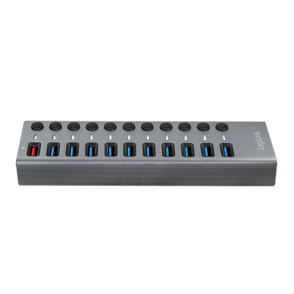 LogiLink UA0388 interface hub USB 3.2 Gen 1 (3.1 Gen 1) Type-B 5000 Mbit/s Grey – image 2
