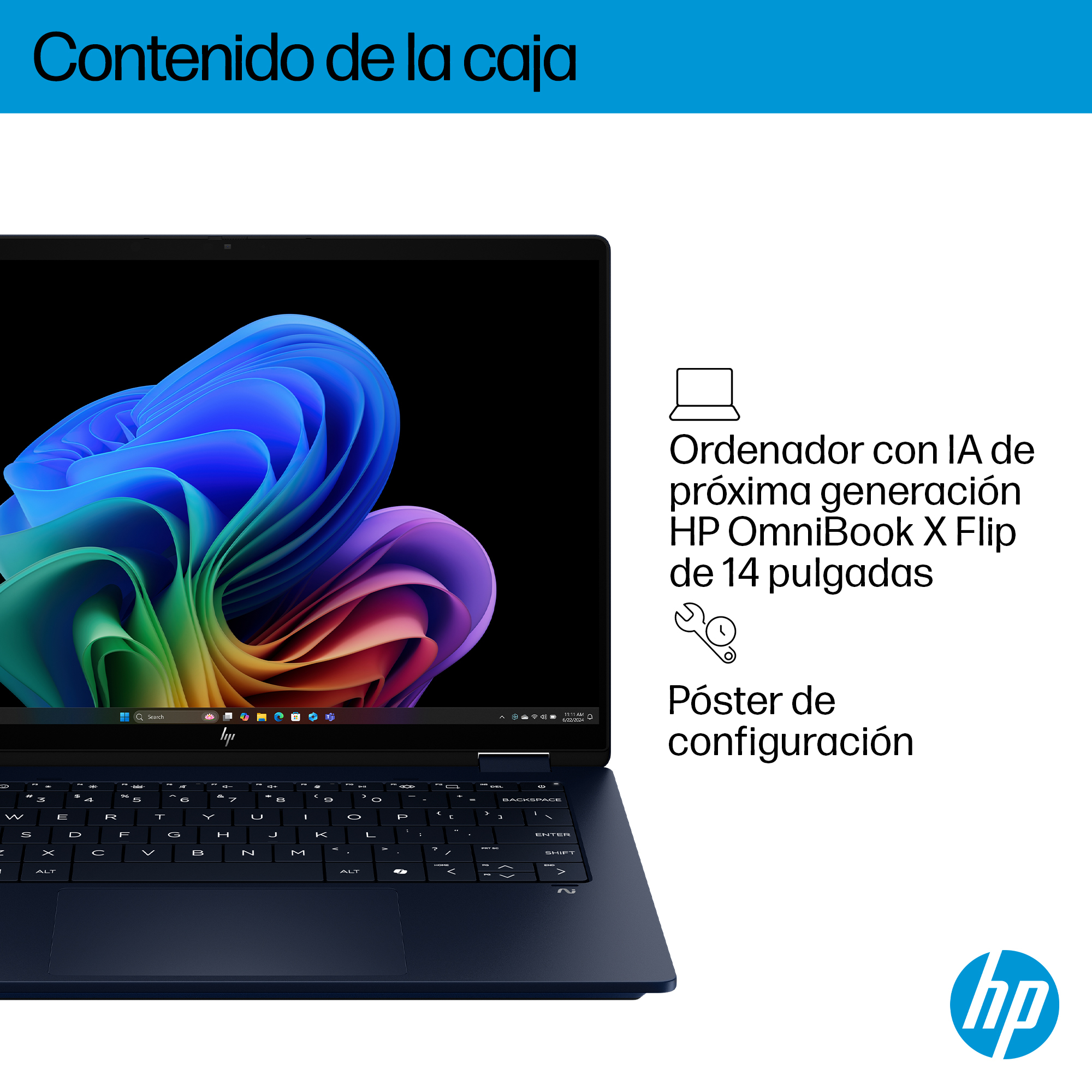 Portátil - HP OmniBook X FlipNGAI 14-fm0004ns Copilot+ PC, 14" 3K, Intel® Core™ Ultra 7, 32GB RAM, 1TB SSD, Gráficos Intel Arc™, Windows 11 Home, Azul - imagen 7