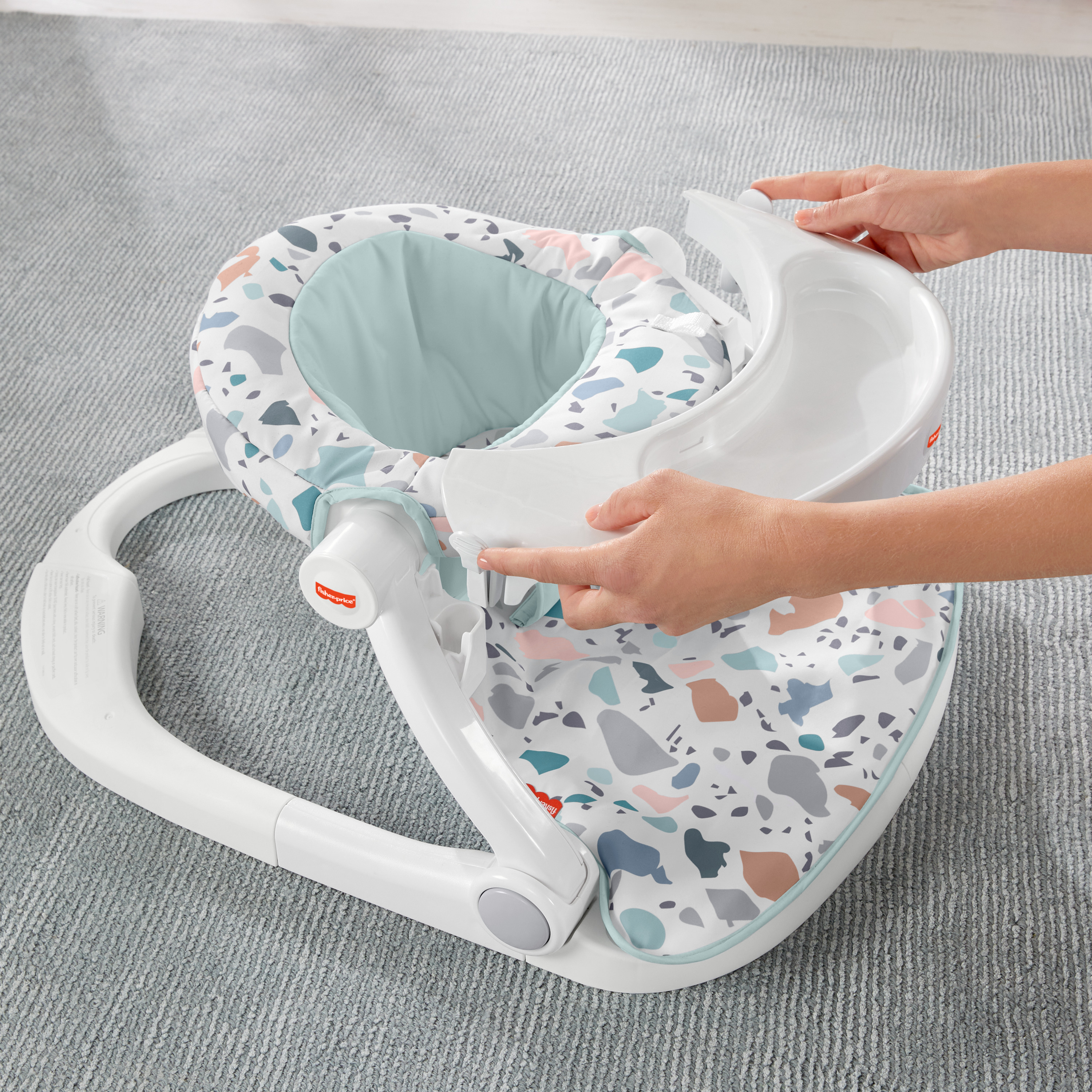 Resim Fisher-Price Oturaklı Bebek Oturağı, Mavi/Beyaz