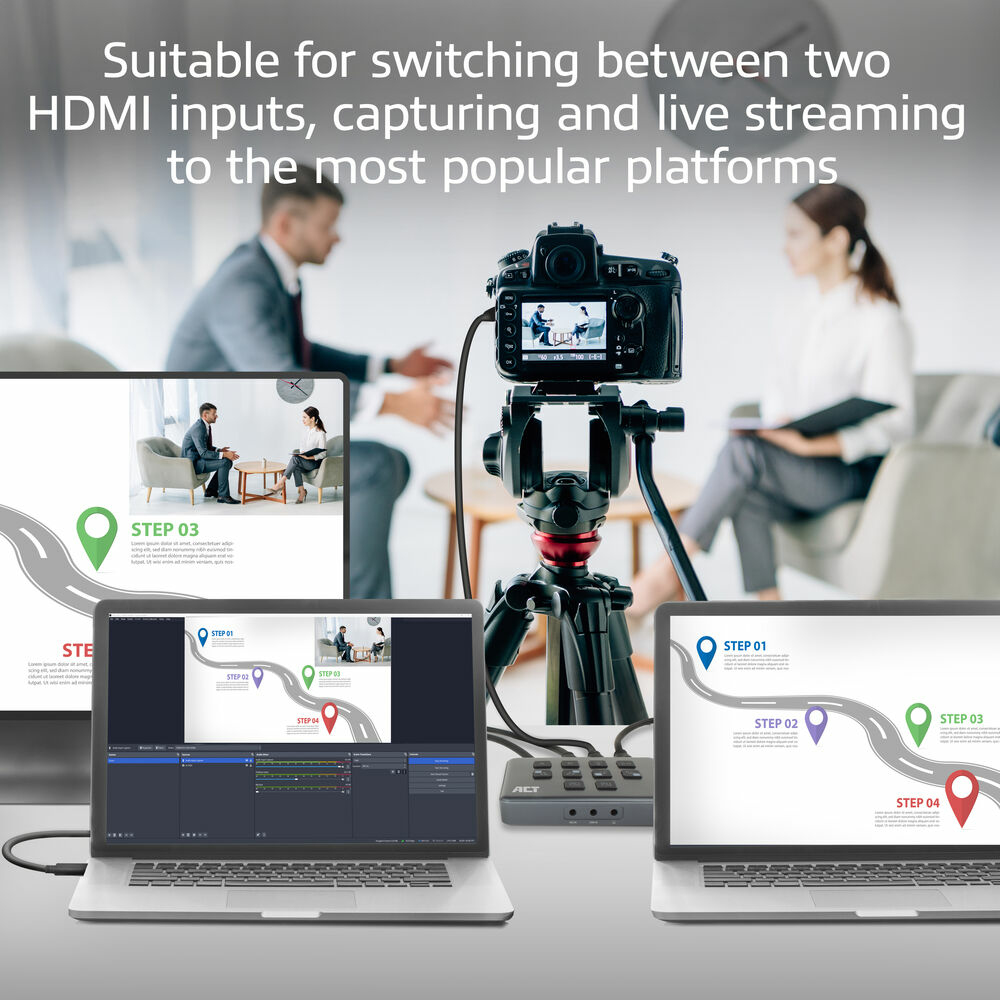 ACT Dual HDMI input USB-C Video Switcher for capturing and live streaming – image 5