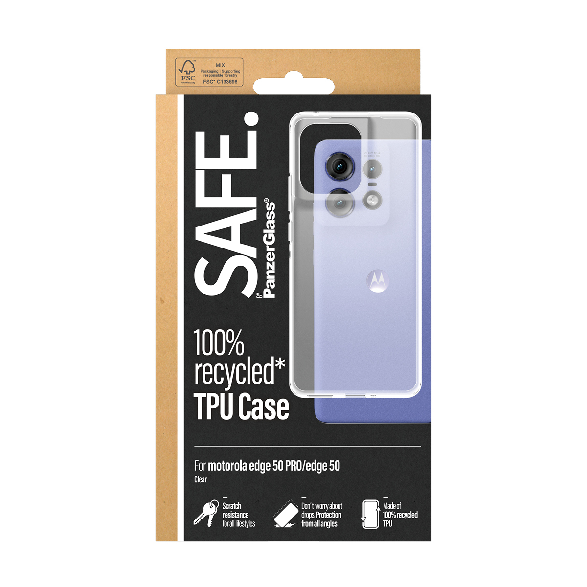 PanzerGlass SAFE. by PanzerGlass® TPU Case Transparent Motorola Edge 50 Pro | Edge 50 – image 3