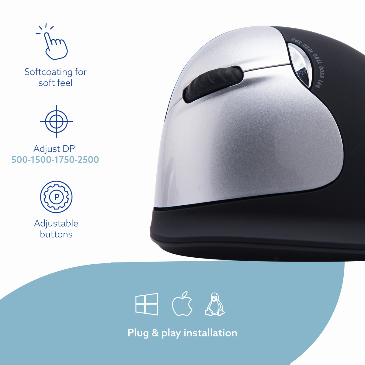 R-Go Tools Ergonomic mouse R-Go HE Break with break software, large (hand size ≥ – image 8
