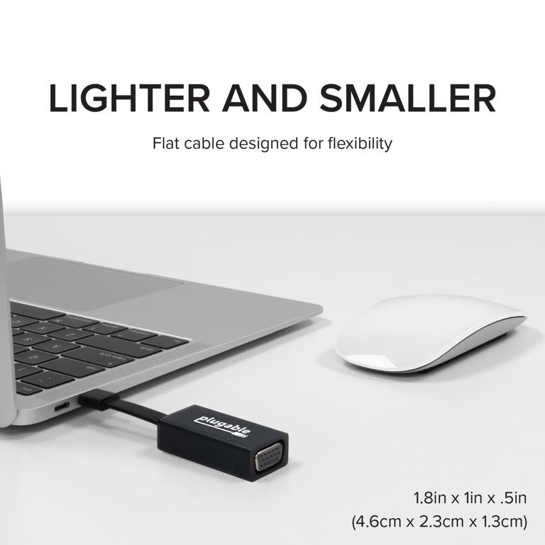 Plugable Technologies USB C to VGA Adapter, Thunderbolt 3 to VGA Adapter Compatible with Macbook Pro, Windows, Chromebooks, 2018 iPad Pro, Dell XPS, and more (D – image 4