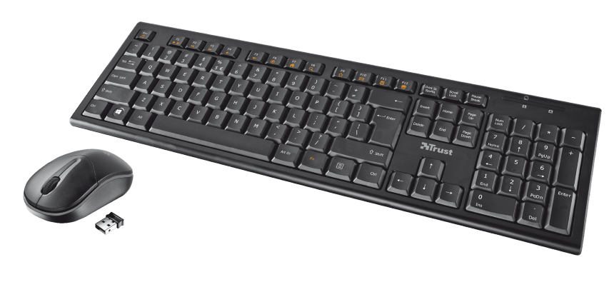 Trust 19131 keyboard Mouse included Universal RF Wireless Turkish Black – image 2