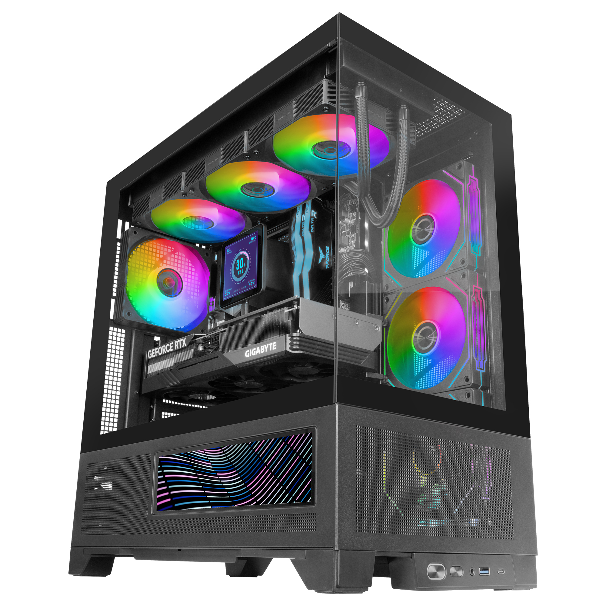 Mars Gaming MCLCDX computer case Midi Tower Black image 2